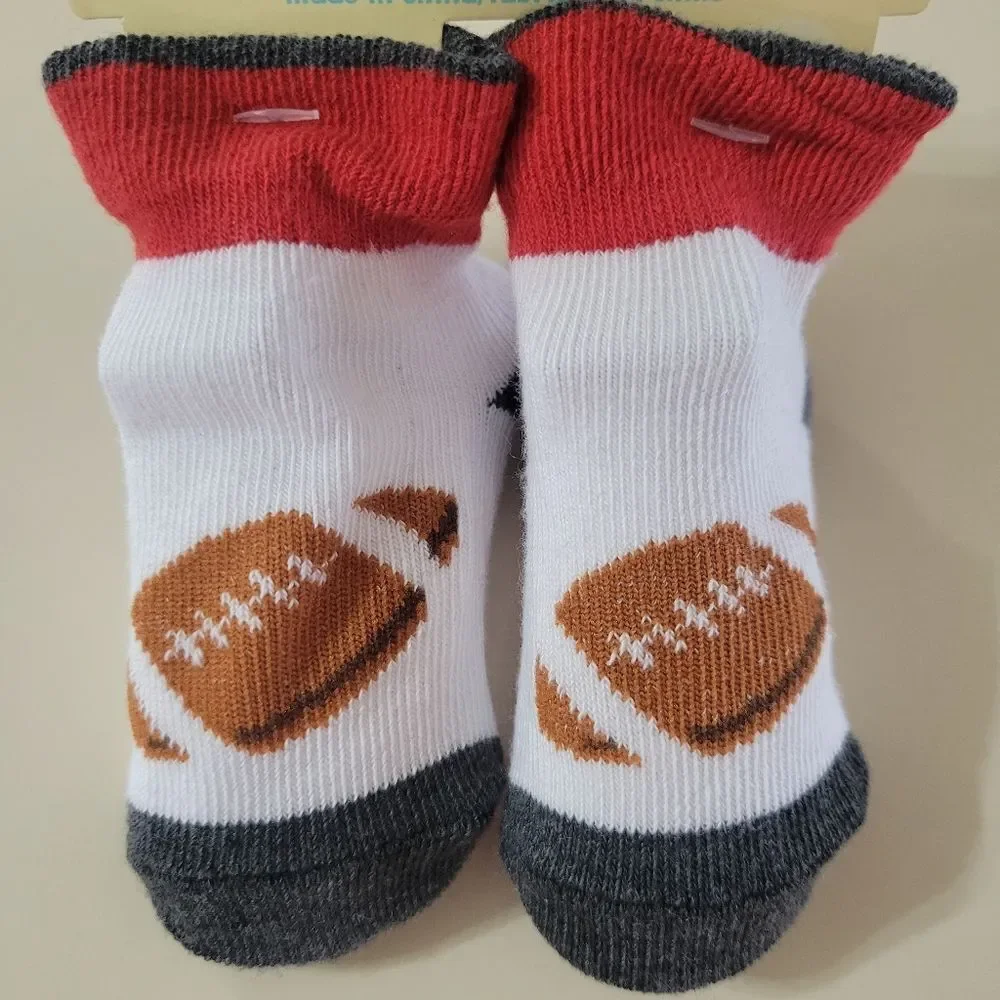 Angel of Mine Baby Booties with Football Design